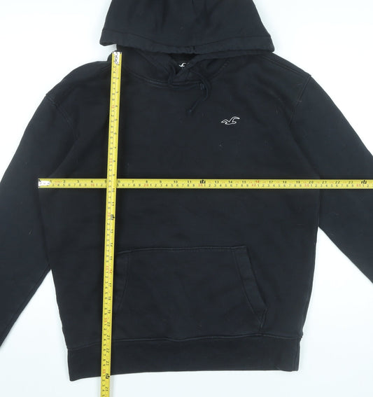 Hollister Men’s Black Pullover Hoodie Size S Regular Fit Logo