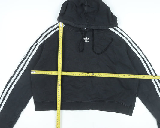 Adidas Women's Black Size 10 Pullover Hoodie Cotton Sportswear