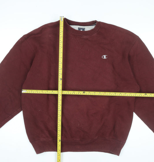Champion Mens Red Crew Neck Pullover Sweatshirt Size L Regular