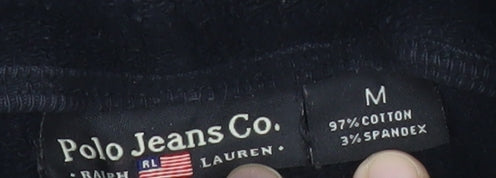 Ralph Lauren Polo Jeans Womens Black Pullover Hoodie Medium Cotton Blend