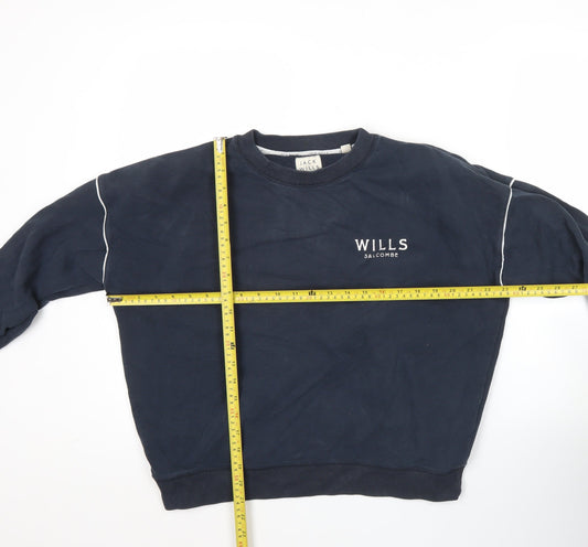 Jack Wills Womens Blue Logo Pullover Sweatshirt Size 10