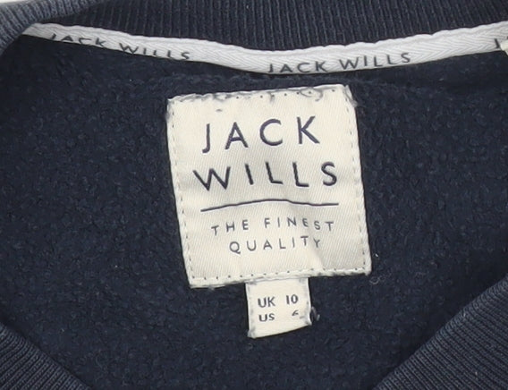 Jack Wills Womens Blue Logo Pullover Sweatshirt Size 10