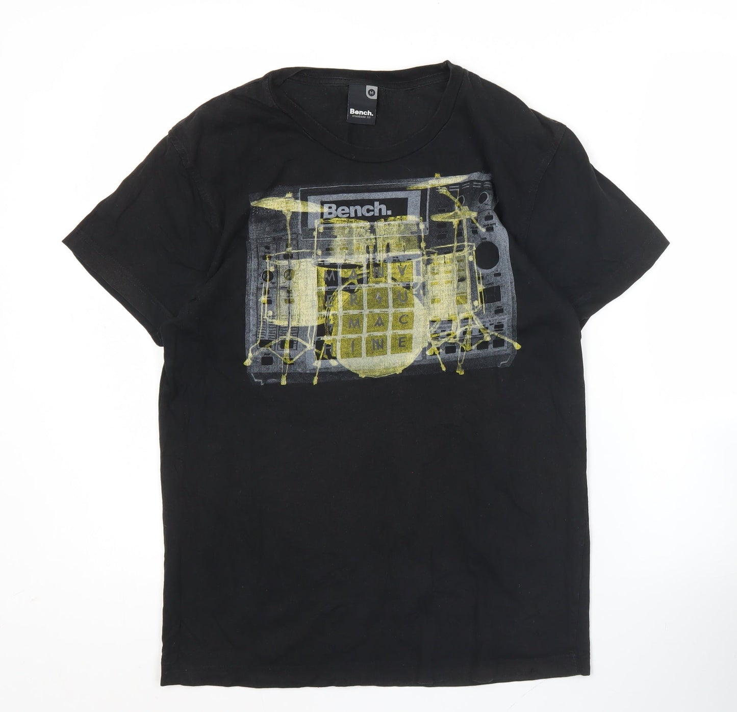 Bench Men’s Black Graphic Band Music T-Shirt Size M Short Sleeve