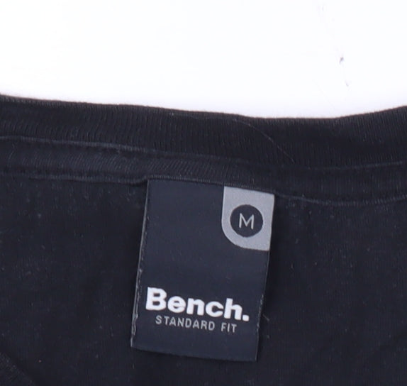 Bench Men’s Black Graphic Band Music T-Shirt Size M Short Sleeve