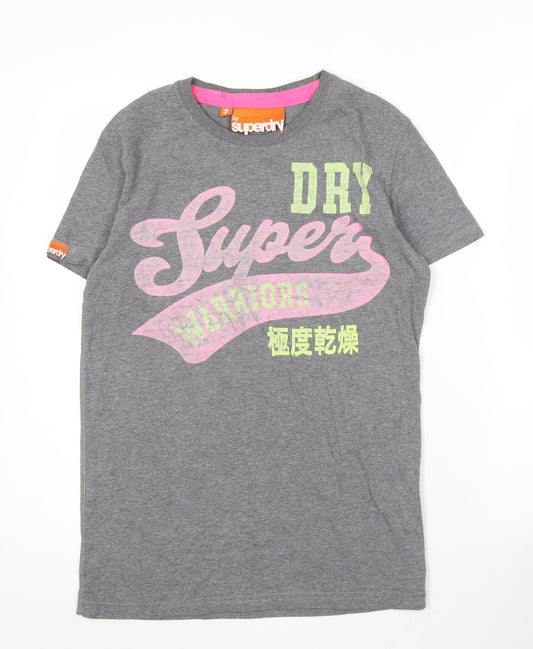 Superdry Womens Grey Graphic Print Short Sleeve T-Shirt Size S