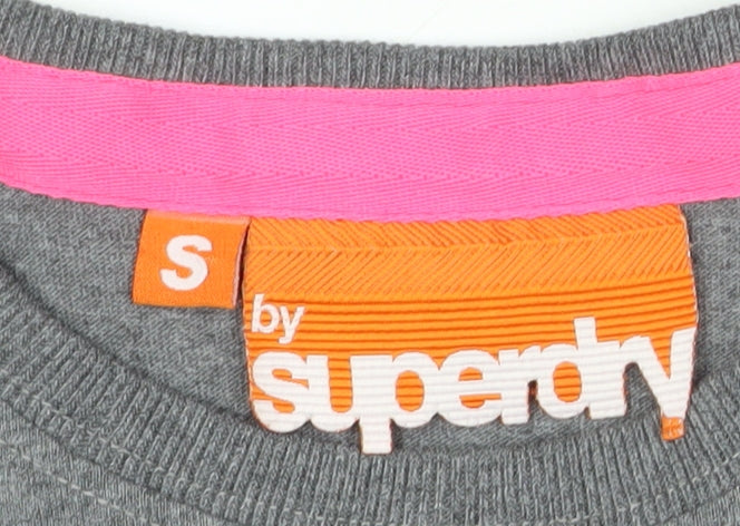 Superdry Womens Grey Graphic Print Short Sleeve T-Shirt Size S