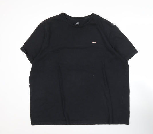 Levi's Mens Black 2XL Crew Neck Short Sleeve Cotton T-Shirt