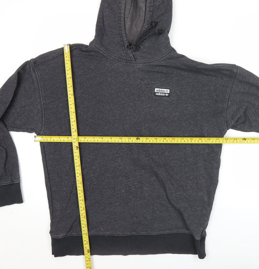 Adidas Mens Grey Pullover Hoodie Size M Regular Fit Logo Sportswear