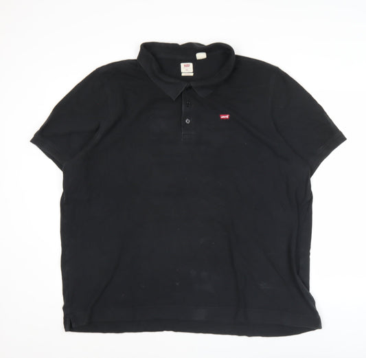Levi's Men Black 2XL Polo Shirt Cotton Short Sleeve Casual