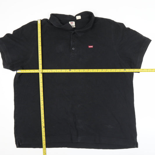 Levi's Men Black 2XL Polo Shirt Cotton Short Sleeve Casual