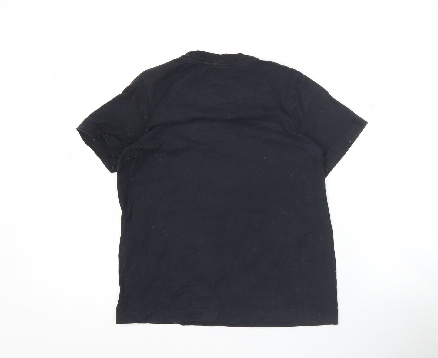 Nike Boys Black Graphic Logo T-Shirt Small Retro Sportswear