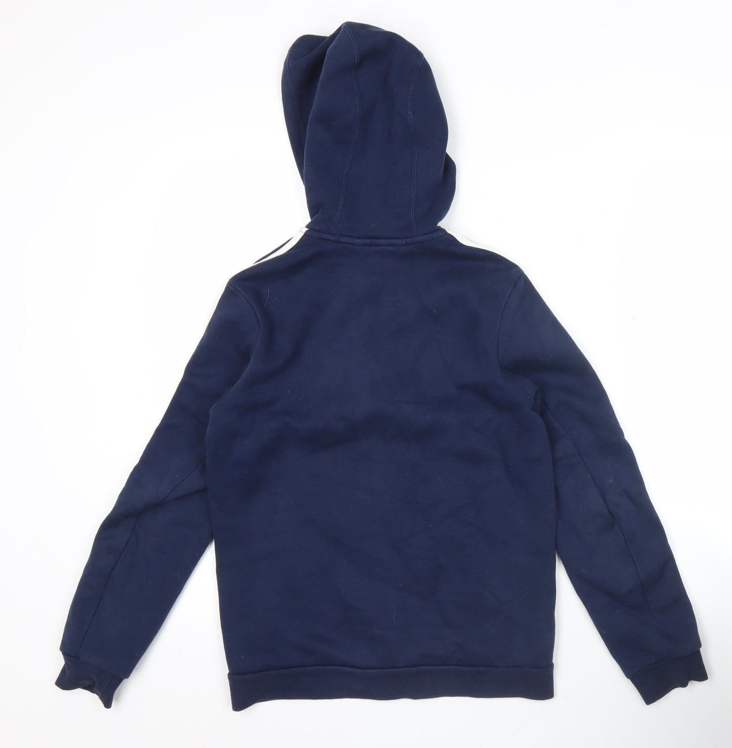 Adidas Boys Blue Full Zip Hoodie 11-12Y Fleece Long Sleeve Sportswear