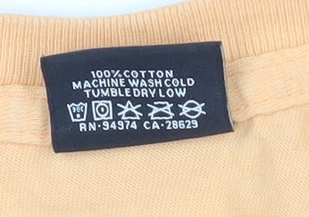 Stussy Men’s Yellow XL Graphic Logo Short Sleeve Cotton T-Shirt