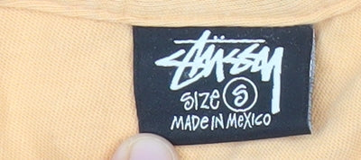 Stussy Men’s Yellow XL Graphic Logo Short Sleeve Cotton T-Shirt