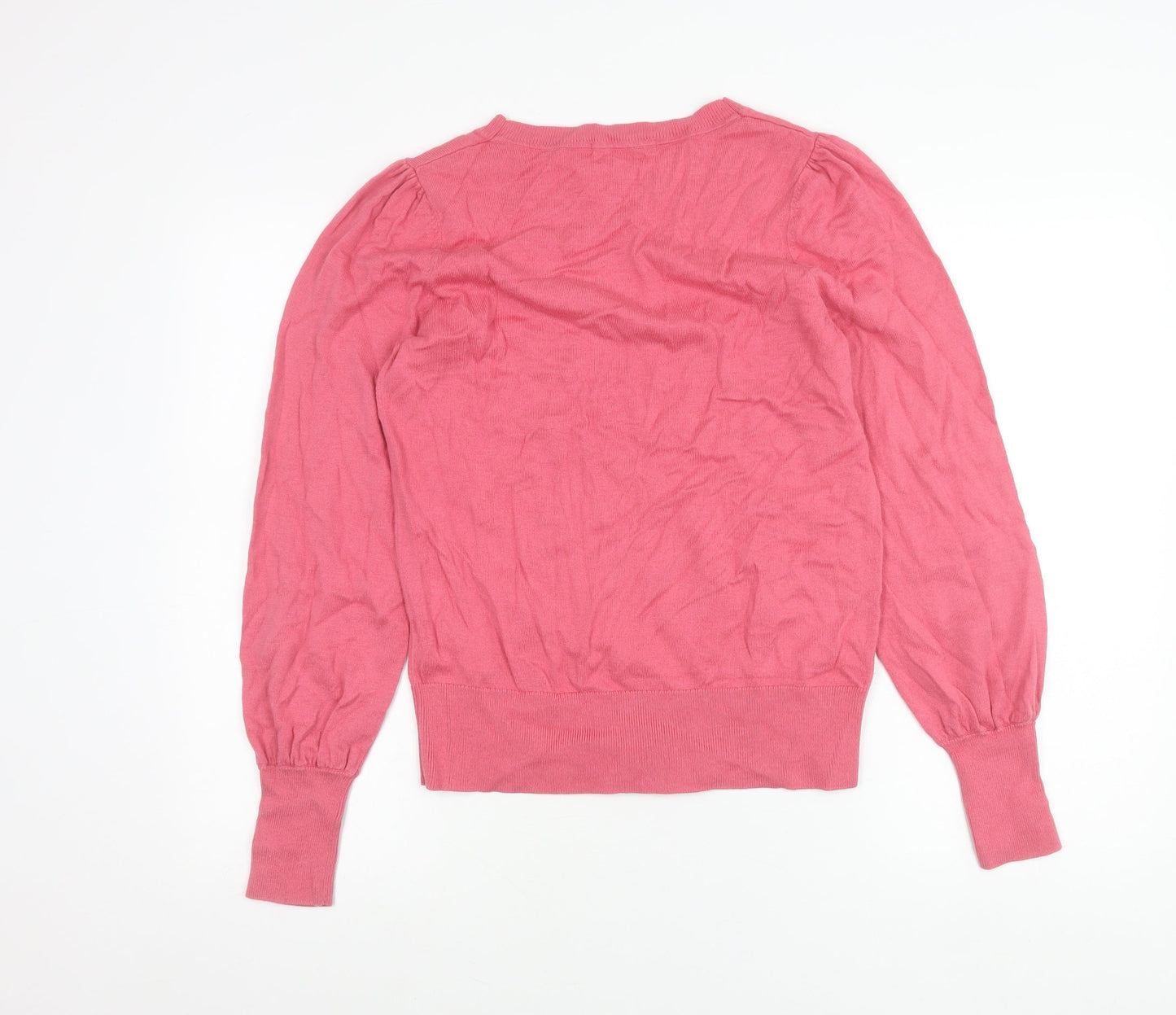 Boden Womens Pink Crew Neck Wool Cotton Pullover Jumper Size 12