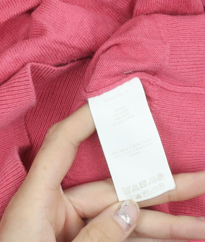 Boden Womens Pink Crew Neck Wool Cotton Pullover Jumper Size 12