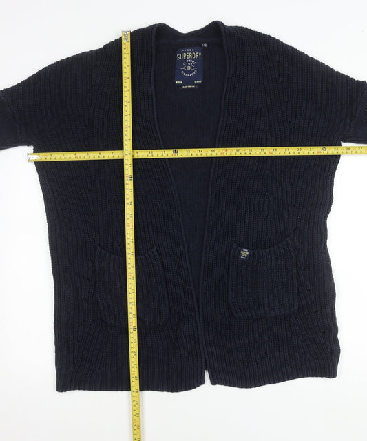 Superdry Women’s Blue Chunky Knit Cotton Cardigan Size M