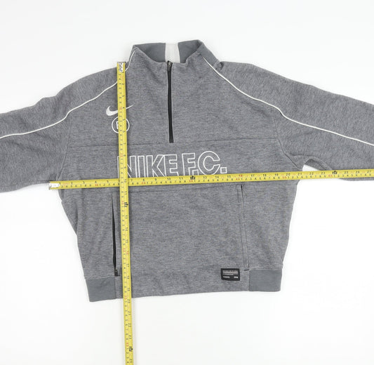 Nike Boys Grey XS Dri-Fit Half Zip Sweatshirt Football Training Top
