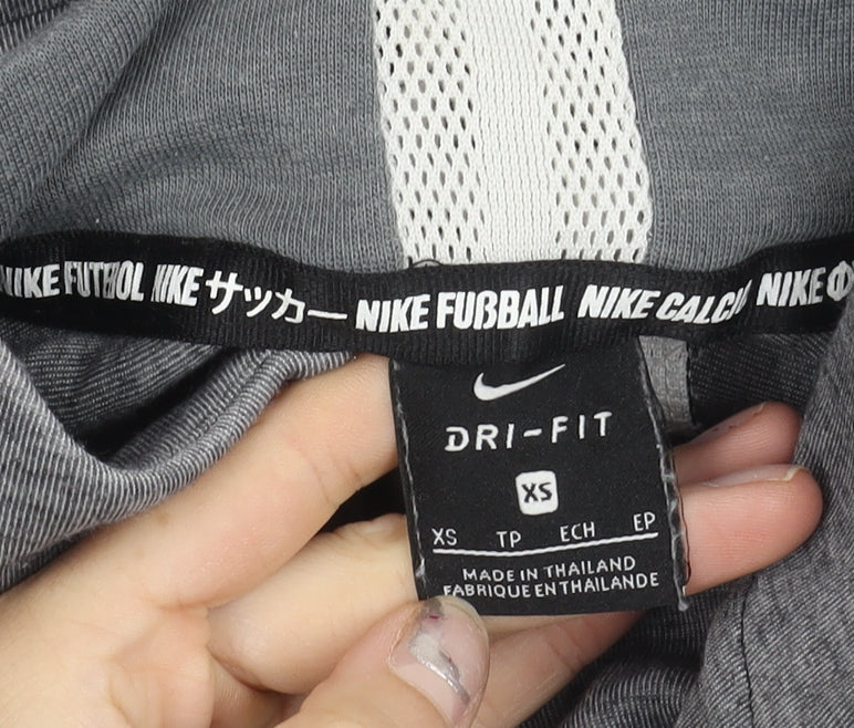 Nike Boys Grey XS Dri-Fit Half Zip Sweatshirt Football Training Top