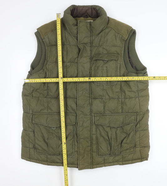 Fat Face Men’s Green Quilted Waistcoat Bodywarmer L Outdoor