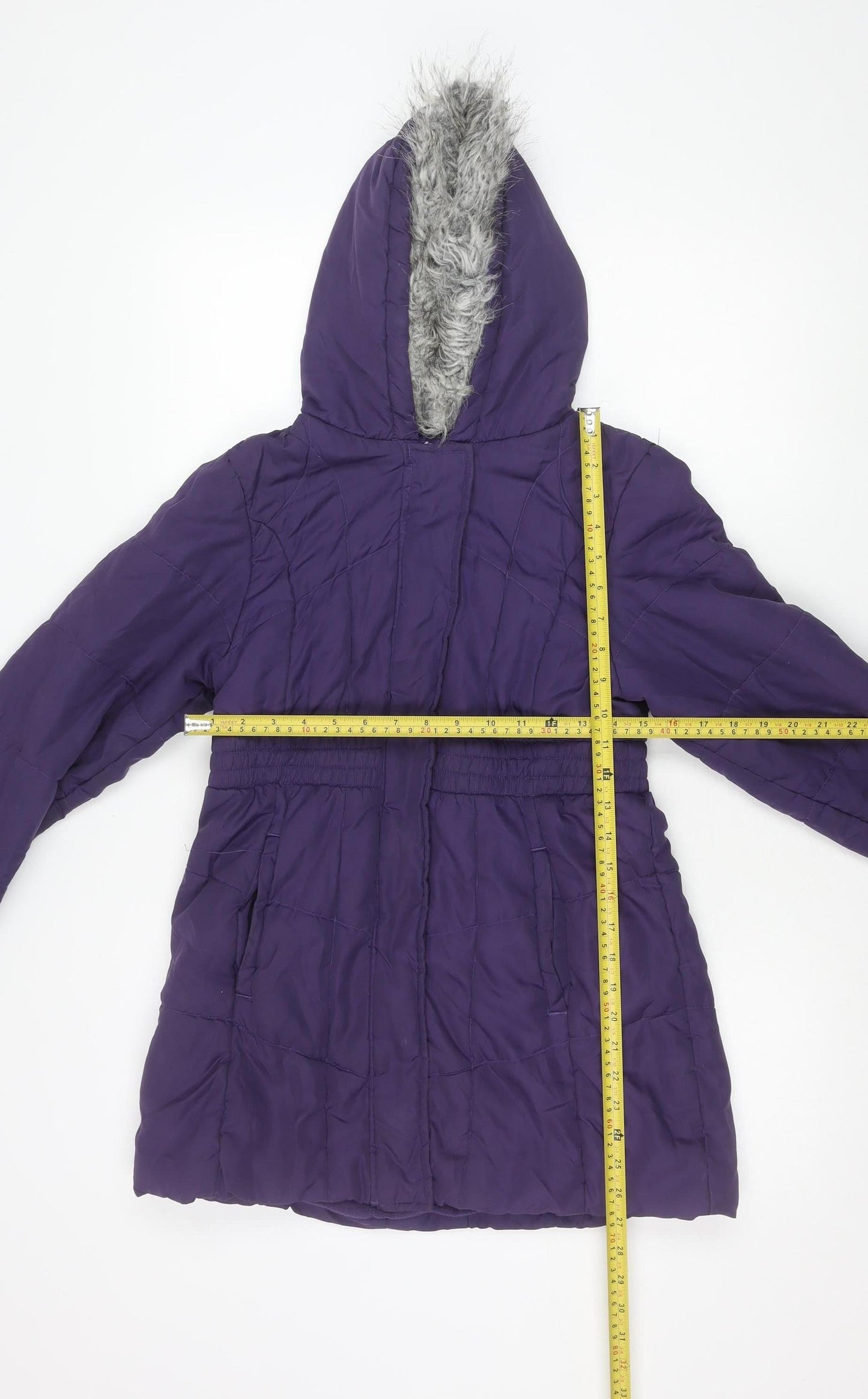Peter Storm Girls Purple Puffer Coat 11-12 Years Hooded Winter Jacket