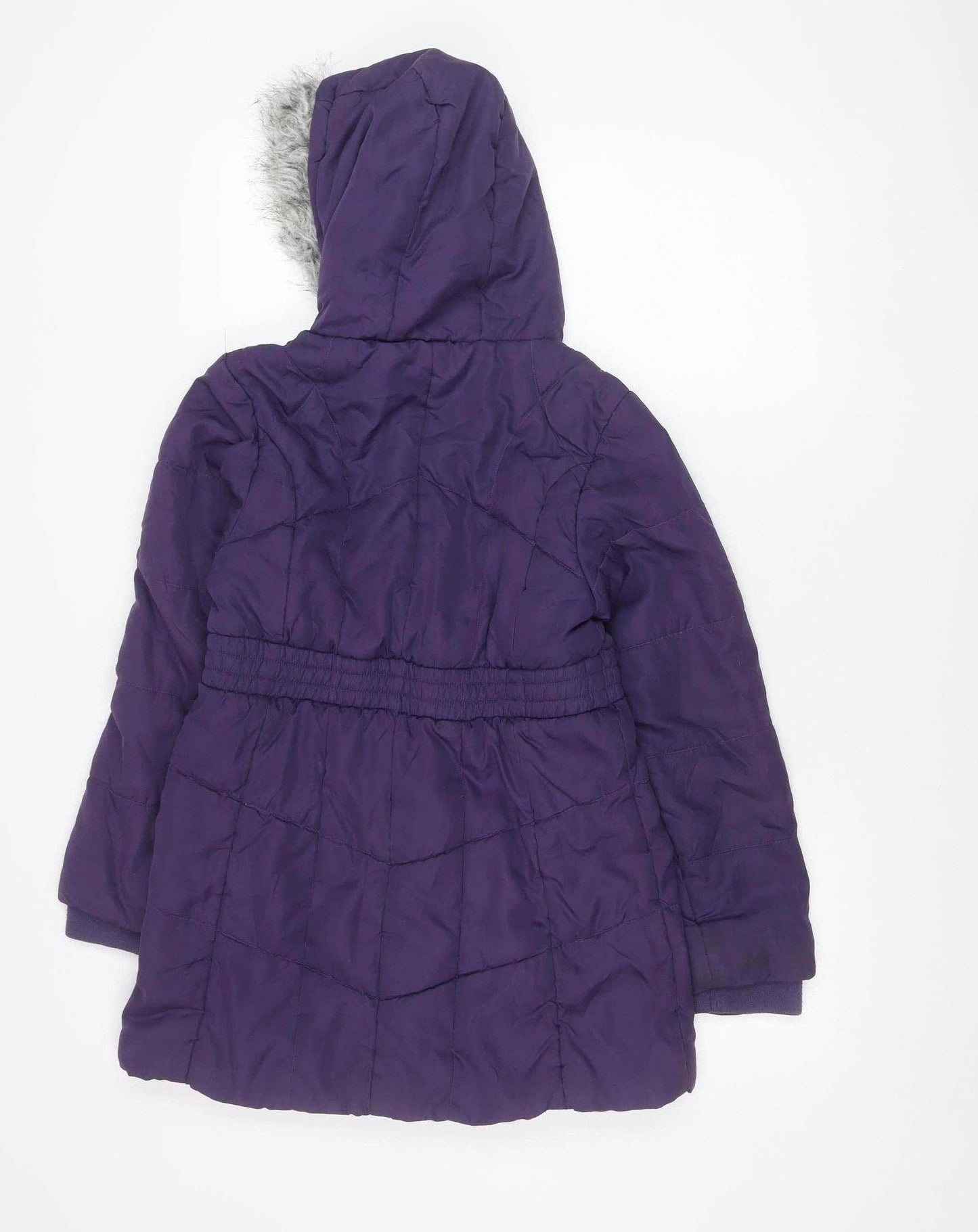 Peter Storm Girls Purple Puffer Coat 11-12 Years Hooded Winter Jacket