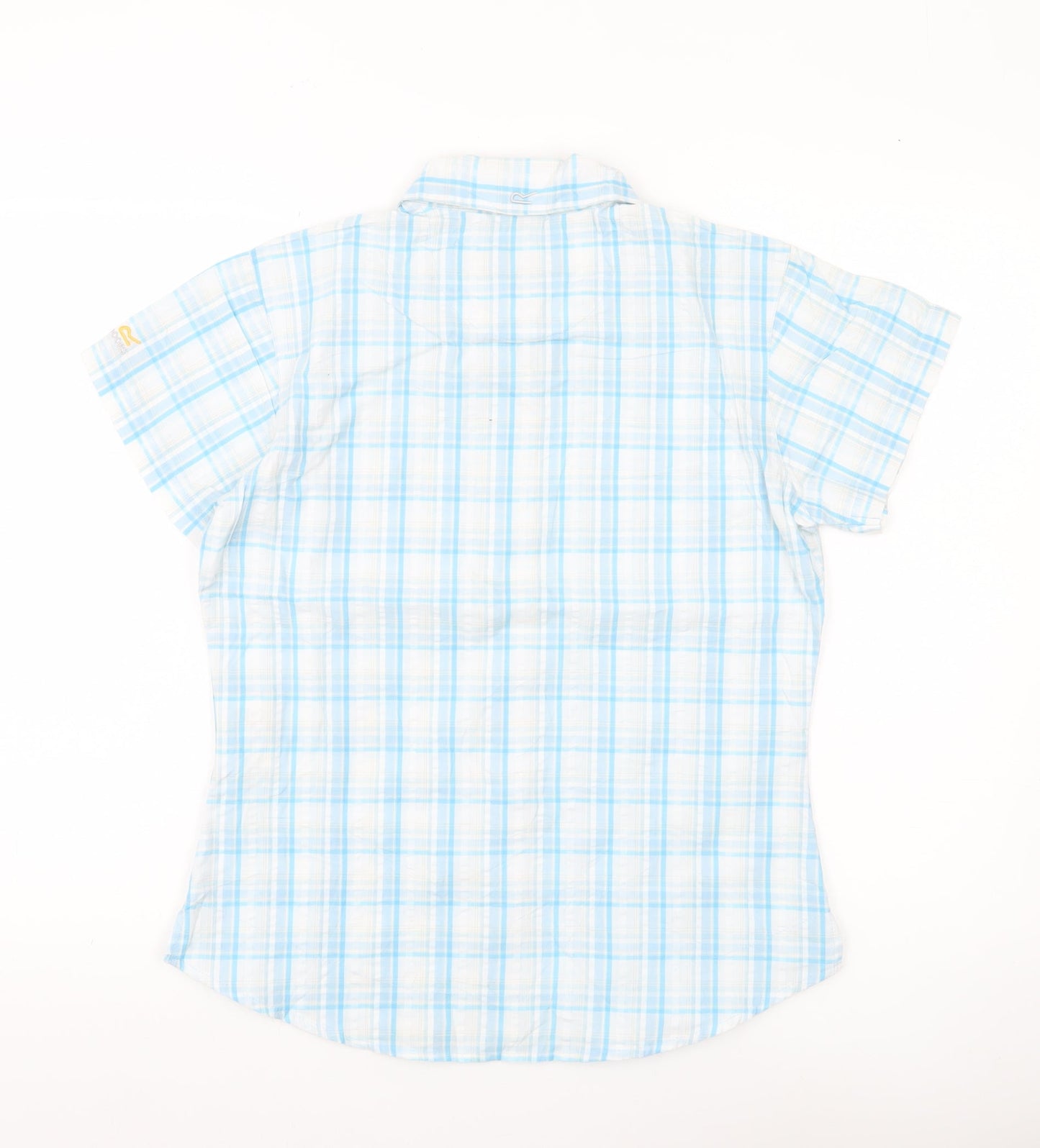 Regatta Women’s Blue Check Short Sleeve Button-Up Shirt Size 12