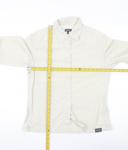 Berghaus Women's Beige Button-Up Shirt Size 12 Long Sleeve Outdoor