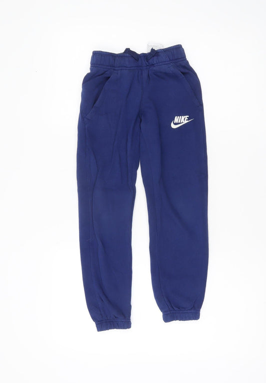 Nike Boys Blue XS Sweatpants Joggers Elastic Waist Pockets 6-8Y