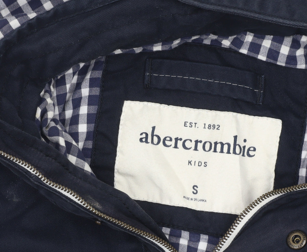 Additional view of Abercrombie & Fitch boys’ blue hooded parka jacket coat, size 7-8, years