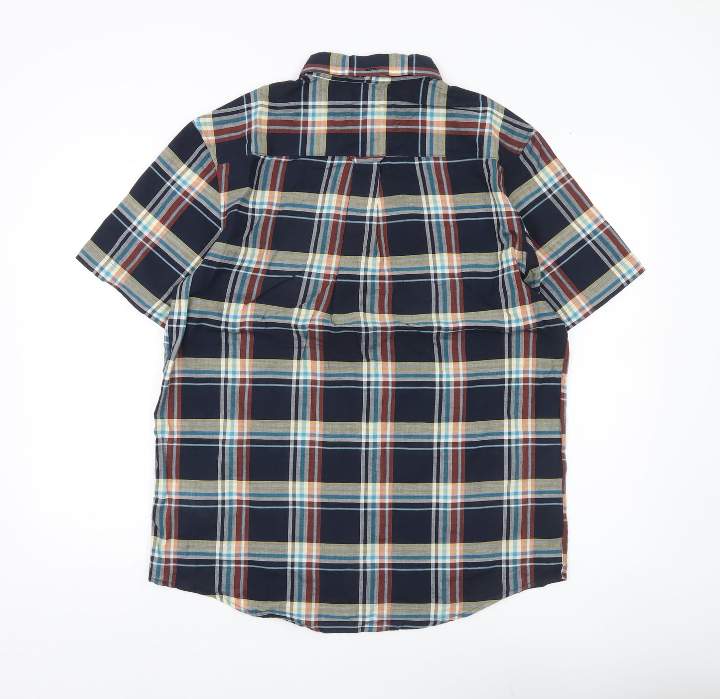 Farah Men's Multicoloured Plaid Short Sleeve Button-Up Shirt L
