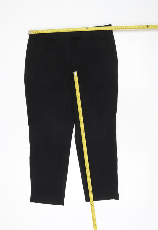 Marks and Spencer Womens Black Size 14 Straight Leg Work Trousers