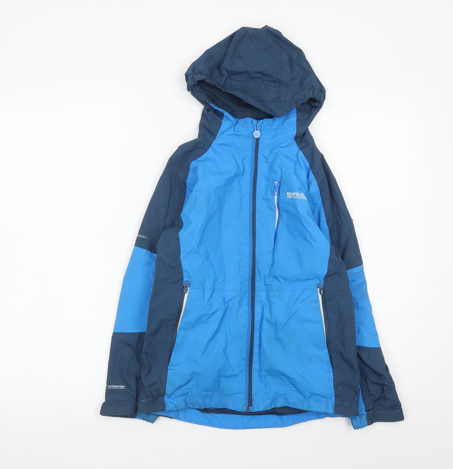 Regatta Boys Blue Waterproof Hooded Rain Coat Jacket 9-10 Years