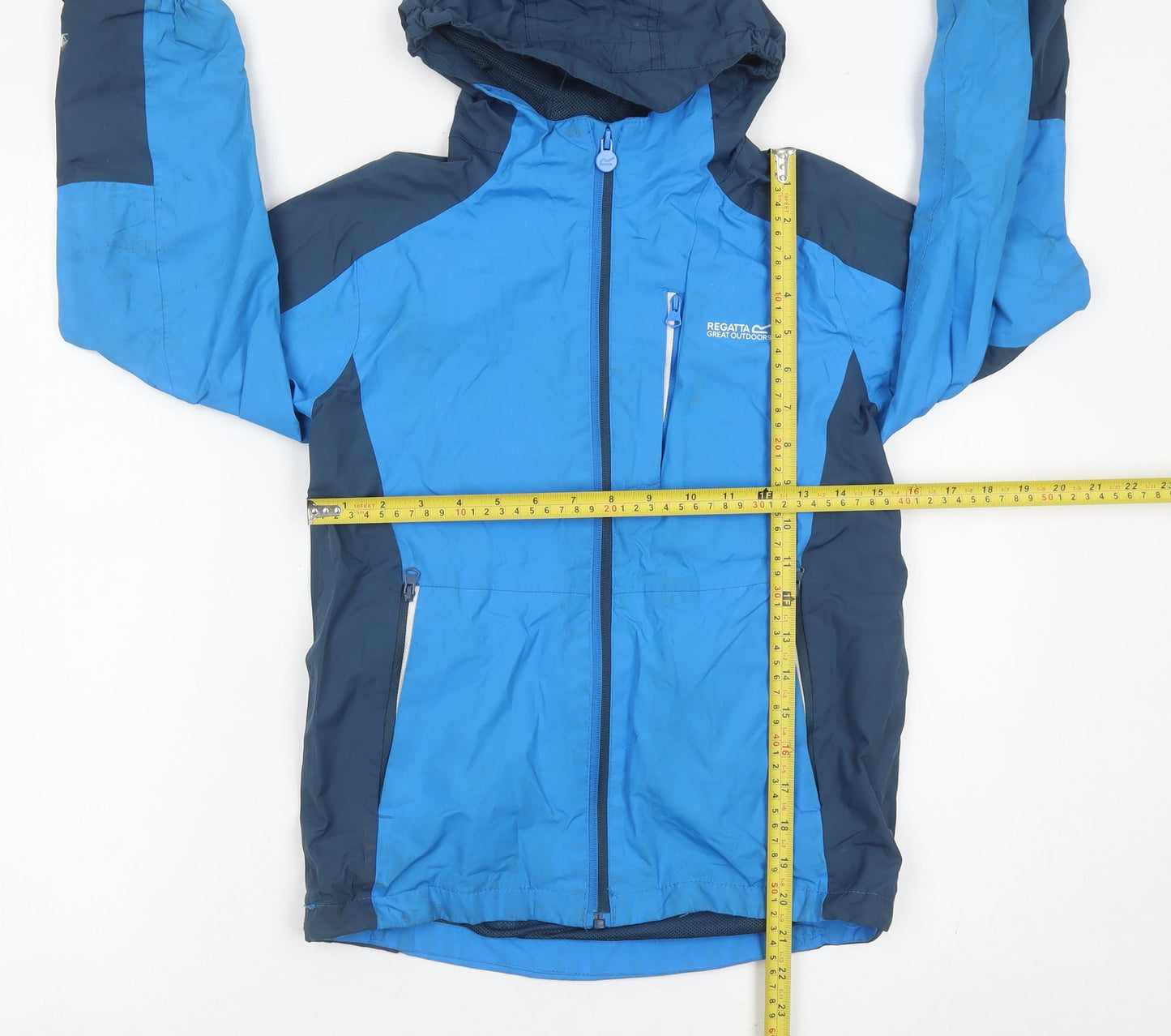 Regatta Boys Blue Waterproof Hooded Rain Coat Jacket 9-10 Years