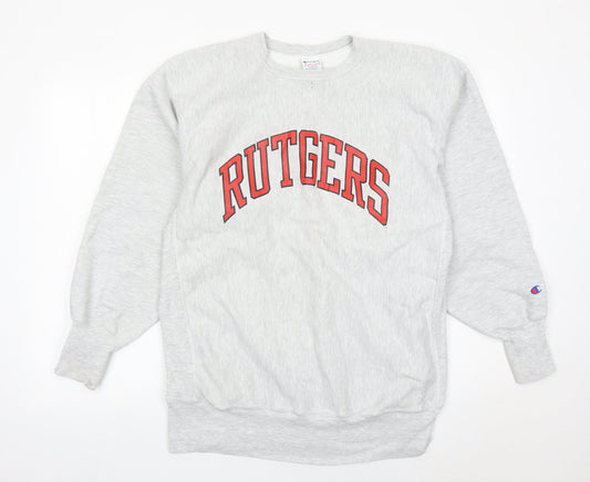 Champion Mens Grey XL Pullover Sweatshirt Rutgers Logo