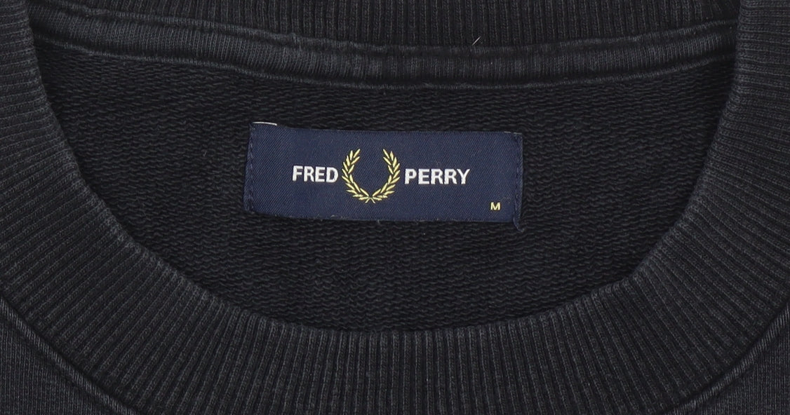 Fred Perry Men’s Black Cotton Sportswear Sweatshirt Size M Pullover