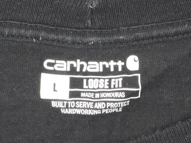 Carhartt Men’s Black Long Sleeve Cotton Work Shirt Size L Loose Fit
