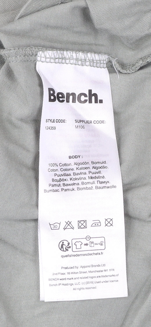 Bench Men's Green Cotton Logo T-Shirt Size M Short Sleeve