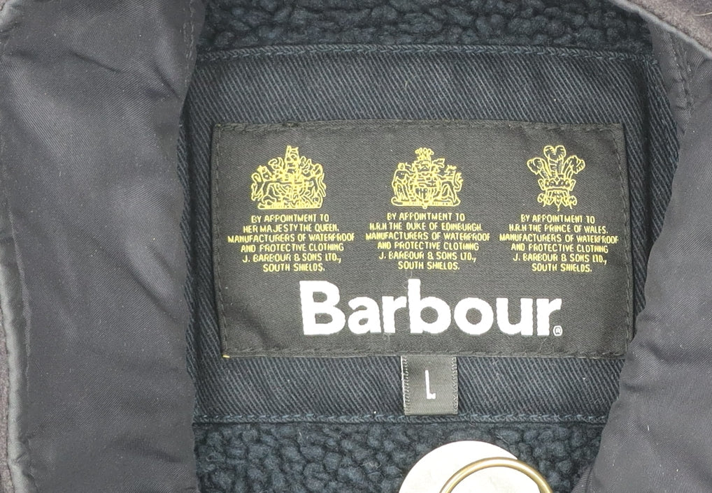 Barbour Men’s Black Cotton Field Jacket L Mid-Length Outdoor Coat
