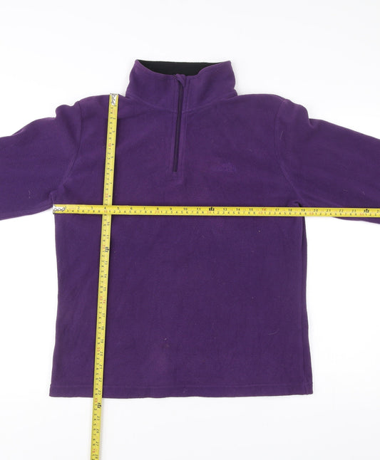 Freedom Trail Womens Purple Fleece Sweatshirt Size 12 1/4 Zip Outdoor