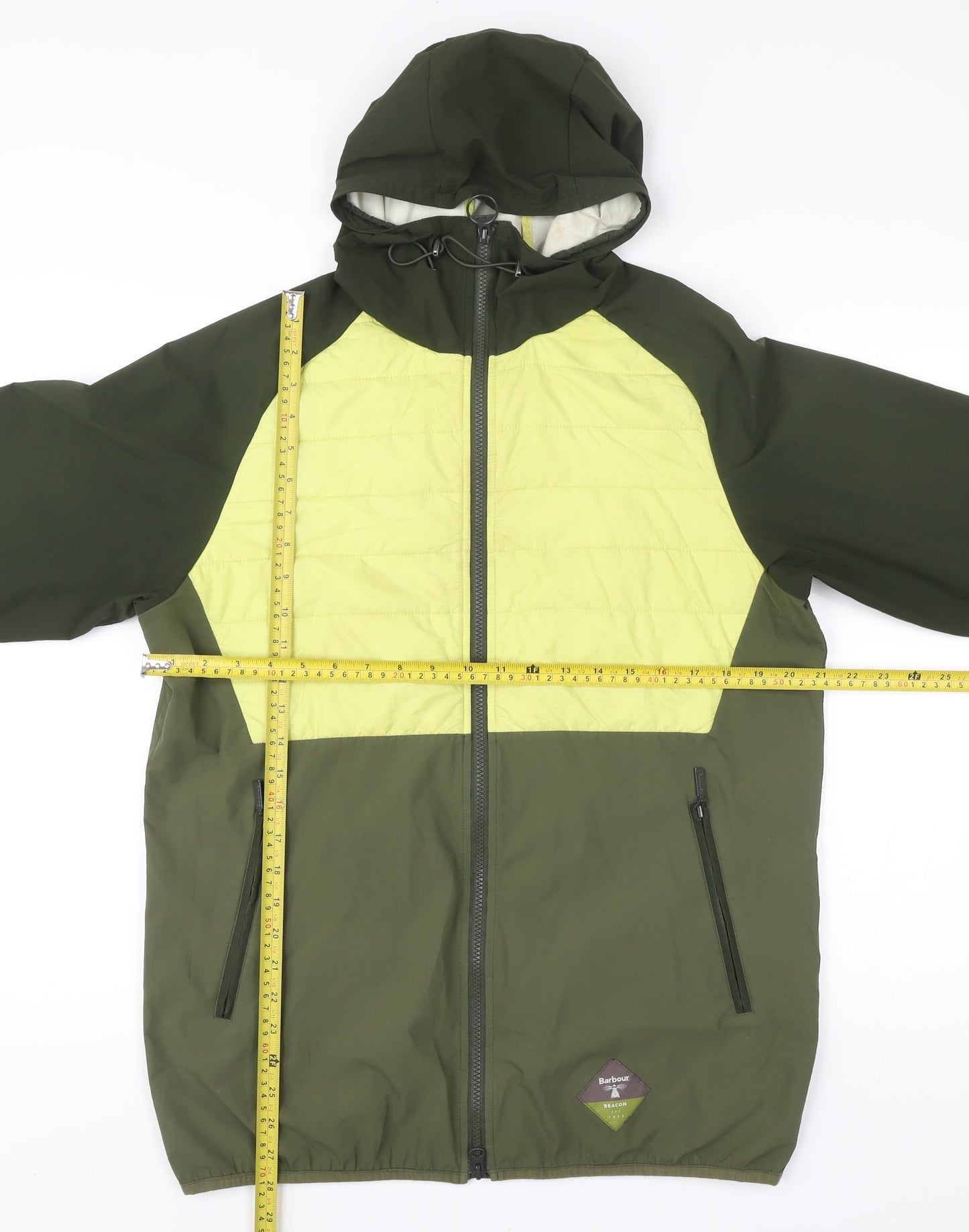 Barbour Mens Green M Outdoor Hooded Puffer Jacket Full Zip