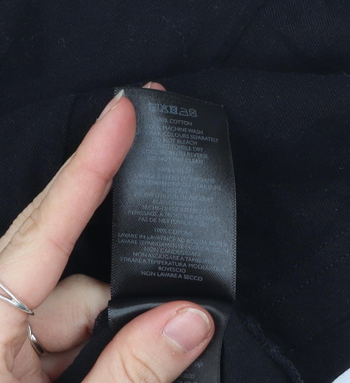 Pretty Green Men's Black Cotton Crew Neck T-Shirt Size M