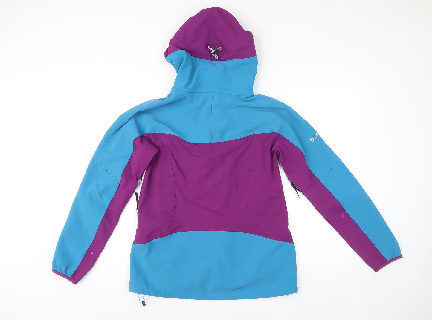 Berghaus Womens Size 12 Blue Purple Soft Shell Hooded Outdoor Jacket