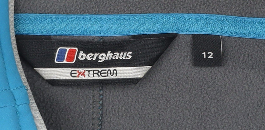Berghaus Womens Size 12 Blue Purple Soft Shell Hooded Outdoor Jacket