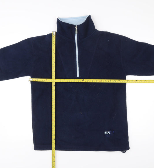 Authentic Sports Womens Blue Size 10 Fleece 1/2 Zip Pullover Sweatshirt
