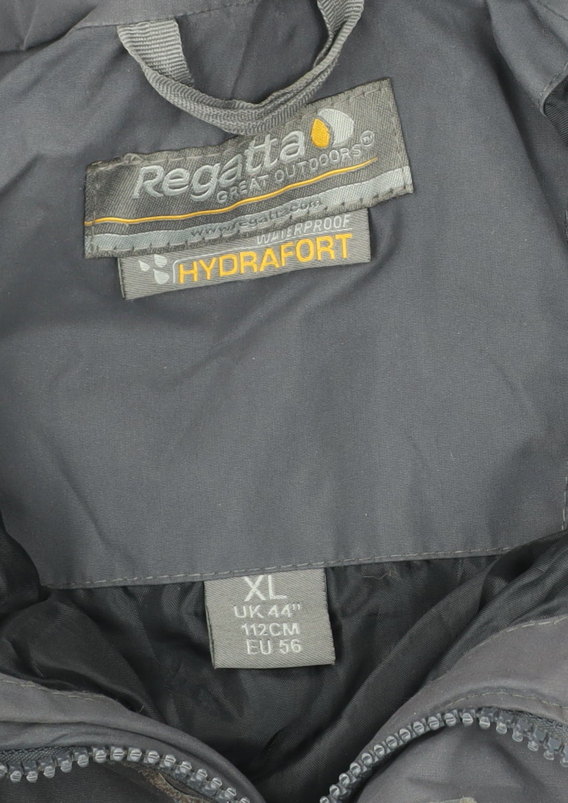 Regatta Men’s Black Grey XL Rain Coat Waterproof Outdoor Jacket