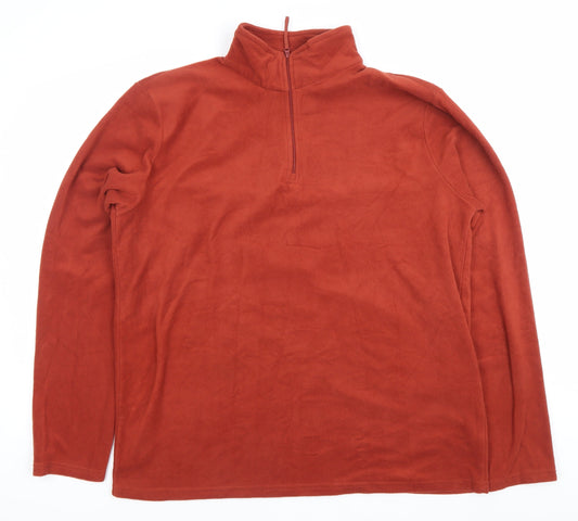 Mountain Warehouse Mens Brown XL Fleece 1/2 Zip Pullover Sweatshirt