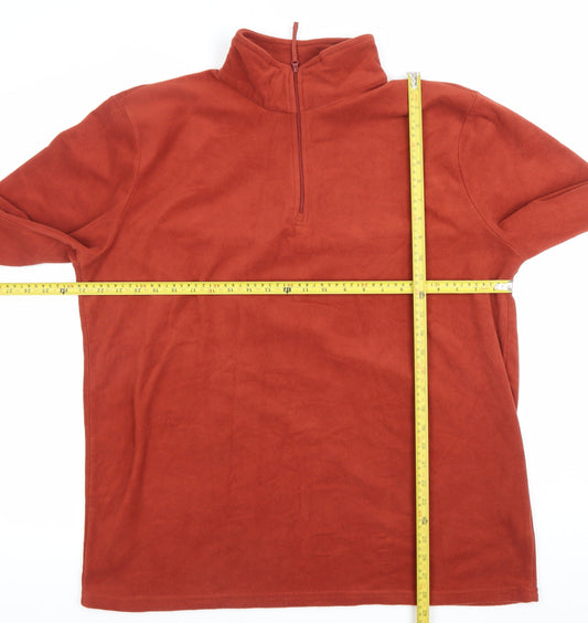 Mountain Warehouse Mens Brown XL Fleece 1/2 Zip Pullover Sweatshirt