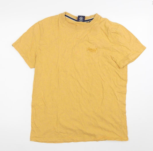 Superdry Men’s Yellow XL Crew Neck Cotton T-Shirt