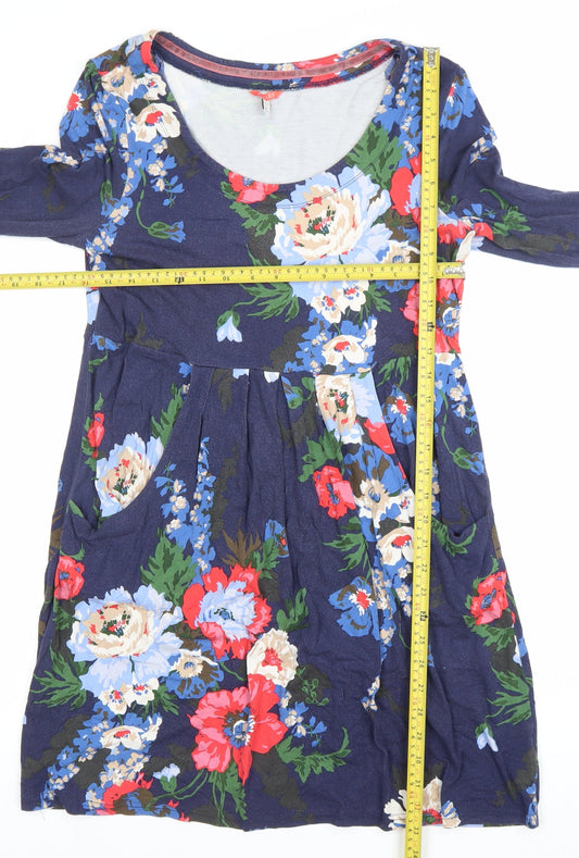 Joules Women's Multicoloured Floral A-Line Dress Size 14